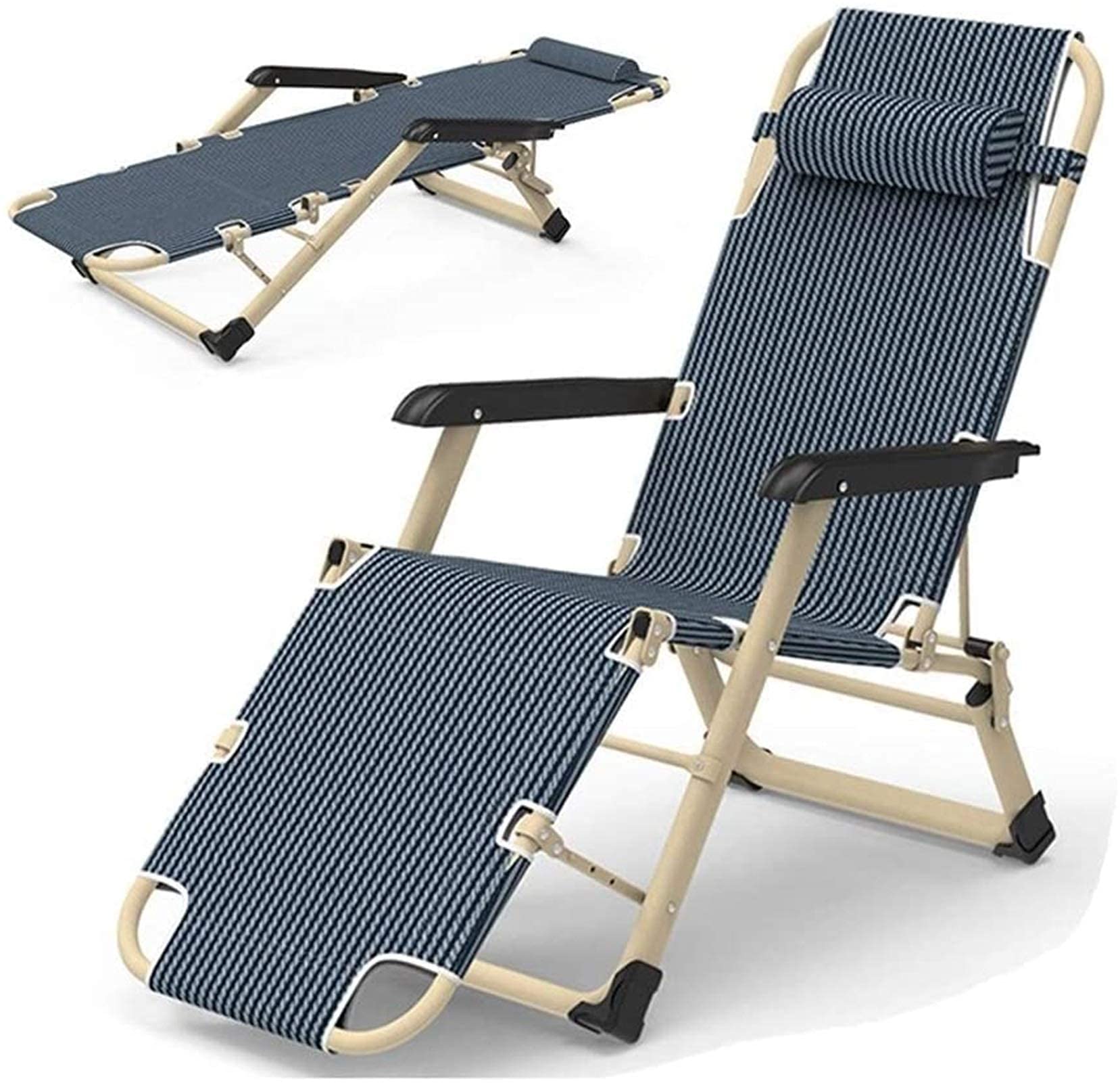 Chaise Longue de Jardin pliante en métal avec tissu synthétique respirant 178x67x25cm