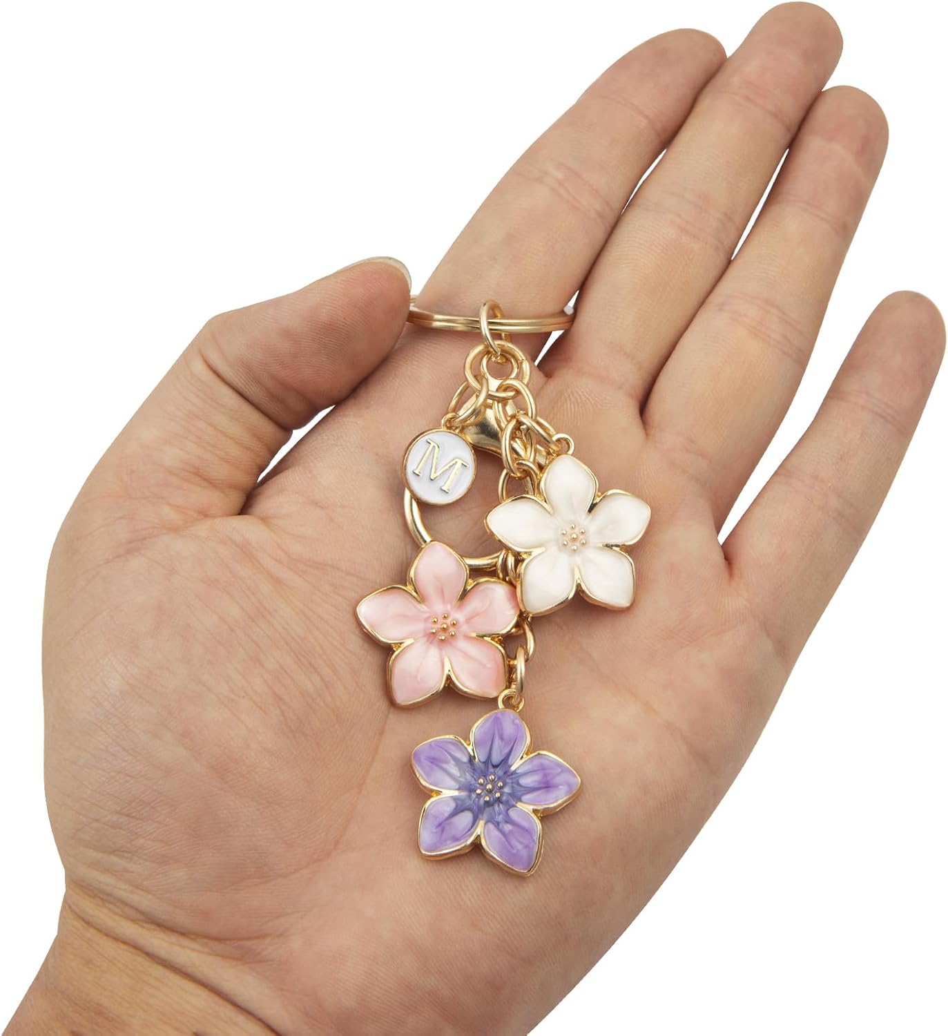 Cute Fashion Keychain Initial Letter Keys Charm Gifts for Women with Key Ring Purse Charms for Handbags - Image 2