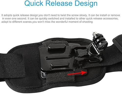 Miniatura 3 de Soporte de correa de hombro individual con soporte de rotación de 360 grados compatible con GoPro AKASO u otras cámaras de acción