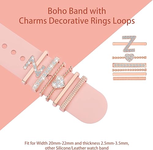 Miniatura 4 de Gillna Dijes decorativos para correas de reloj inteligentes de 1.496 pulgadas, 1.575 pulgadas, 1.614 pulgadas, 1.654 pulgadas, 1.732 pulgadas, 1.772