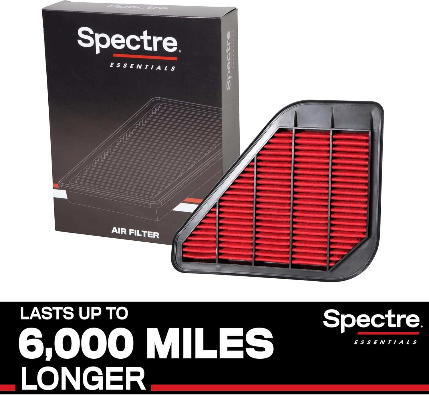Spectre Essentials Engine Air Filter Premium Car Air Filter, Lasts Up