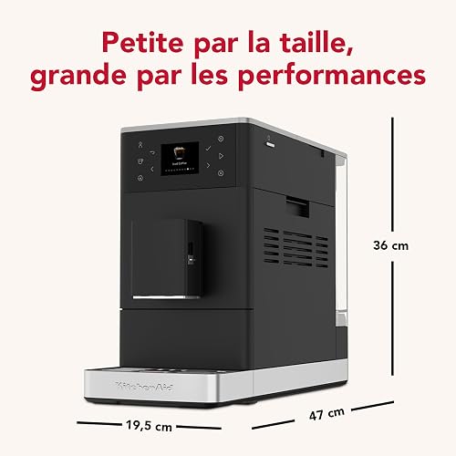KitchenAid KF3 Machine à Expresso Automatique, AutoMilk, Broyeur IntelliGrind, 15+ Recettes, Café Glacé, Écran 6cm, 15-18 Bar, Noir Mat - 4
