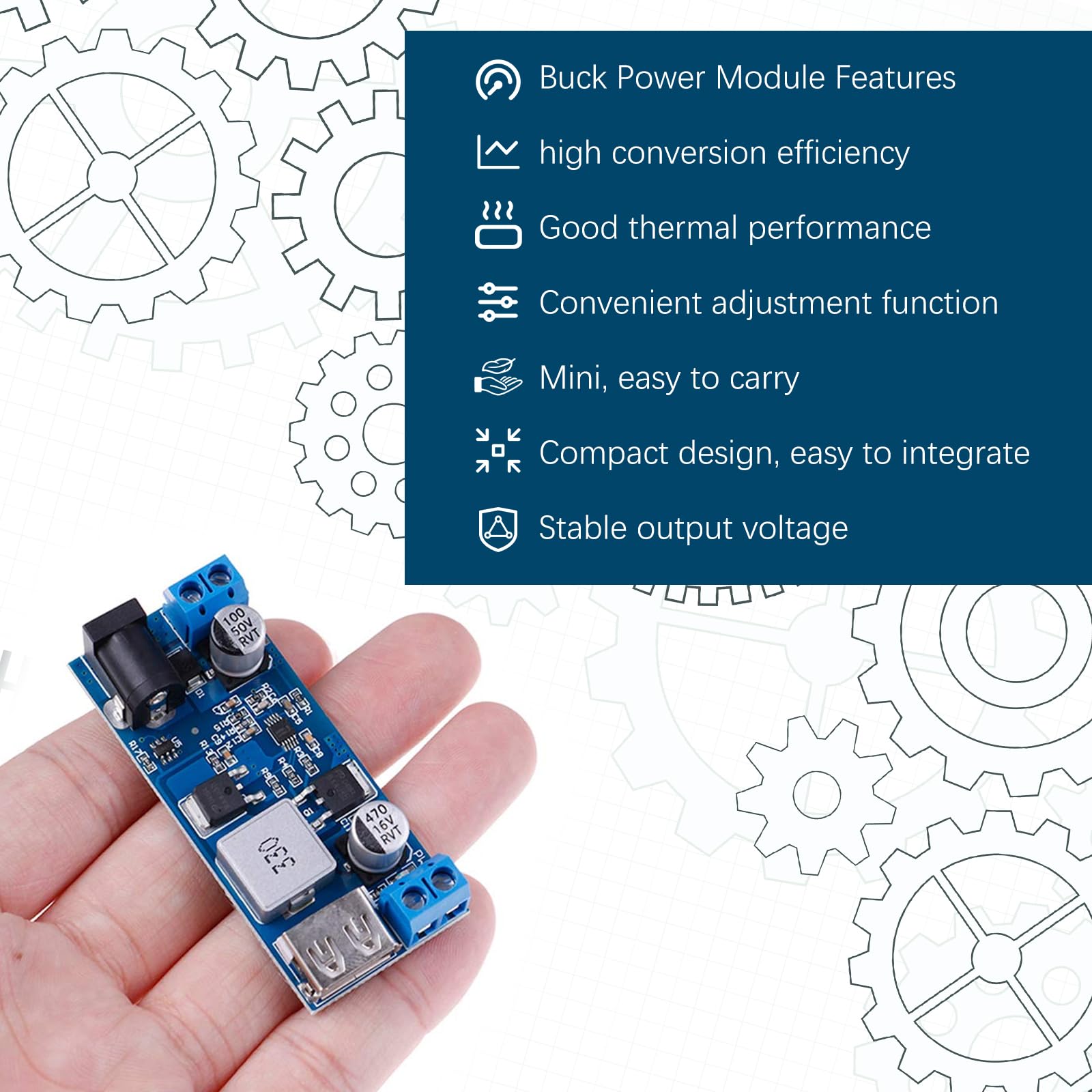 Step Down Converter Binghe 2 pezzi DC 24V/12V su 5V 5A Buck Converter Module Alimentatore Step Down Convertitore con porta USB Buck Modulo Supporta la ricarica rapida Compatibile con Arduino