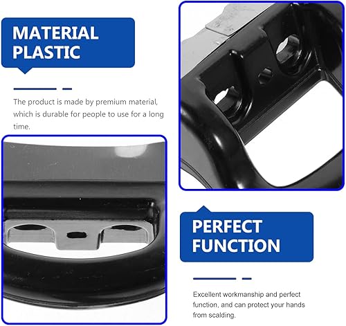 Miniatura 8 de 4 asas extraíbles para ollas y ollas de cocina, asas laterales de plástico para sartenes, agarre cómodo, resistente al calor, negro, 2.59 x 2.55 x