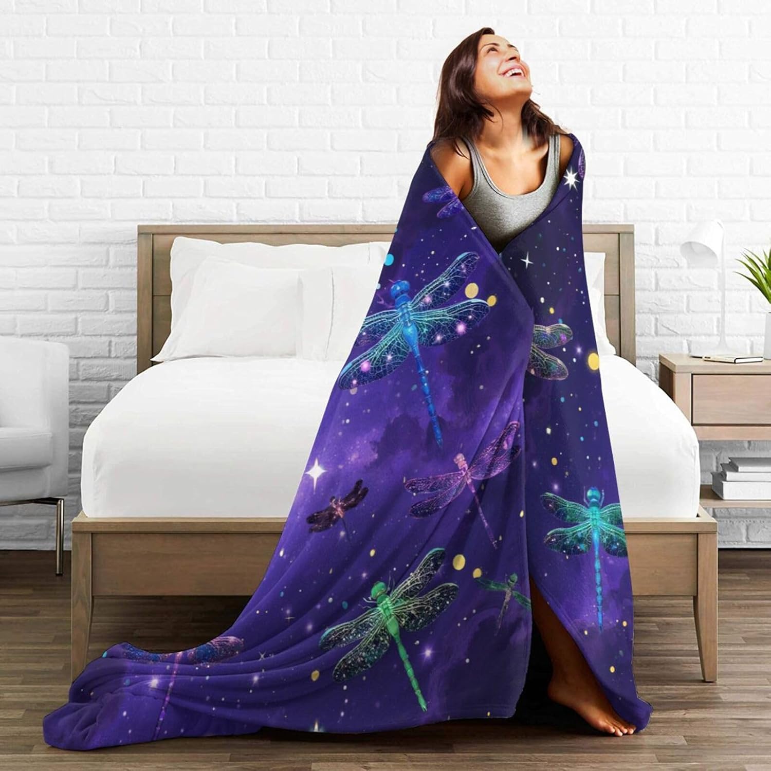 Dragonfly Throw Blanket - Soft Plush Fleece Bedding Blankets- Cozy Dragonfly Stuff Gifts for Women Girls Kids Adults 40"X50" - Image 7