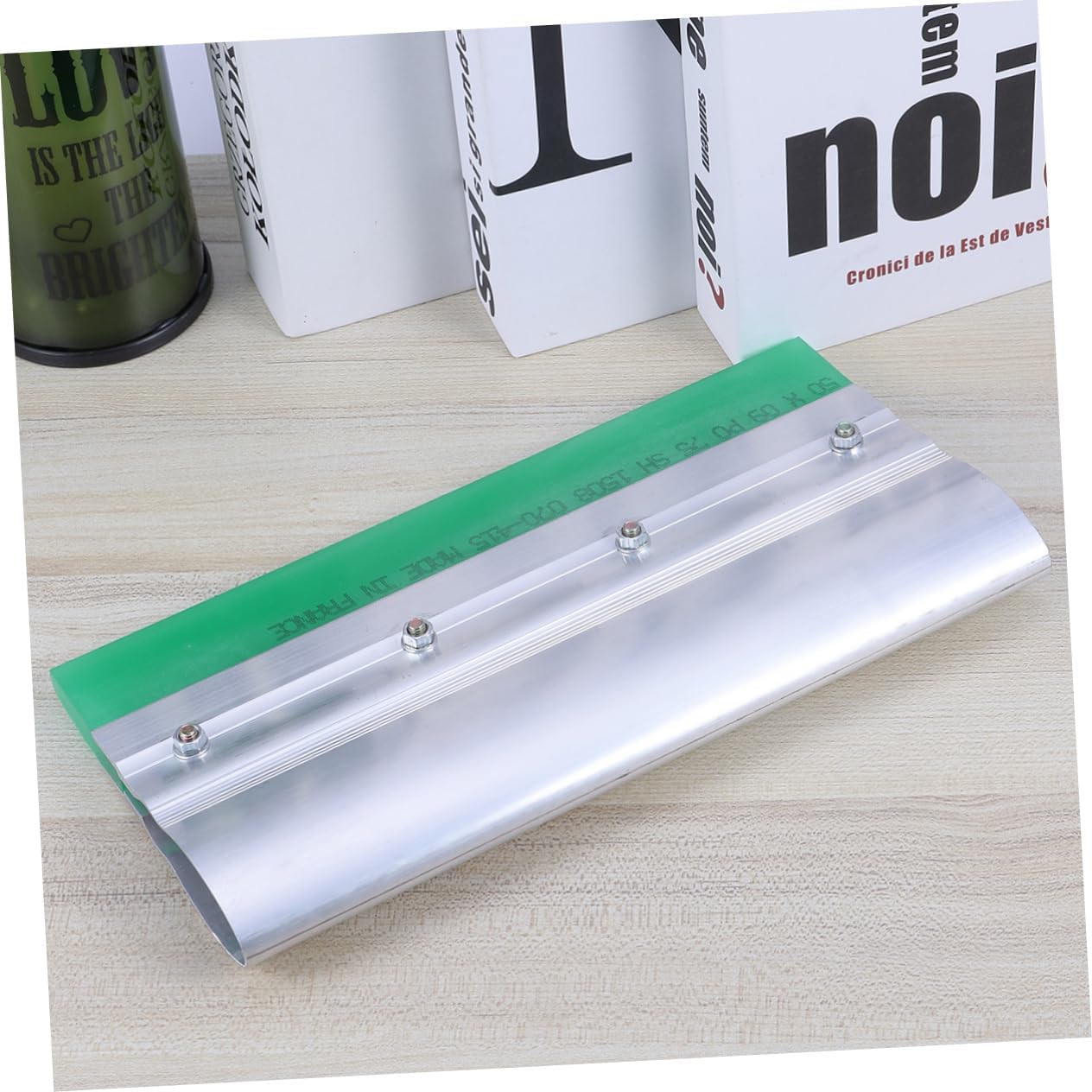 LIFKOME Rubber Printing Squeegee Tool Kit with Aluminum Handle for DIY Silk Screen Printing 25cm Length Sturdy Wear-Proof Rubber Blade for Artists and Craftsmen Random Color