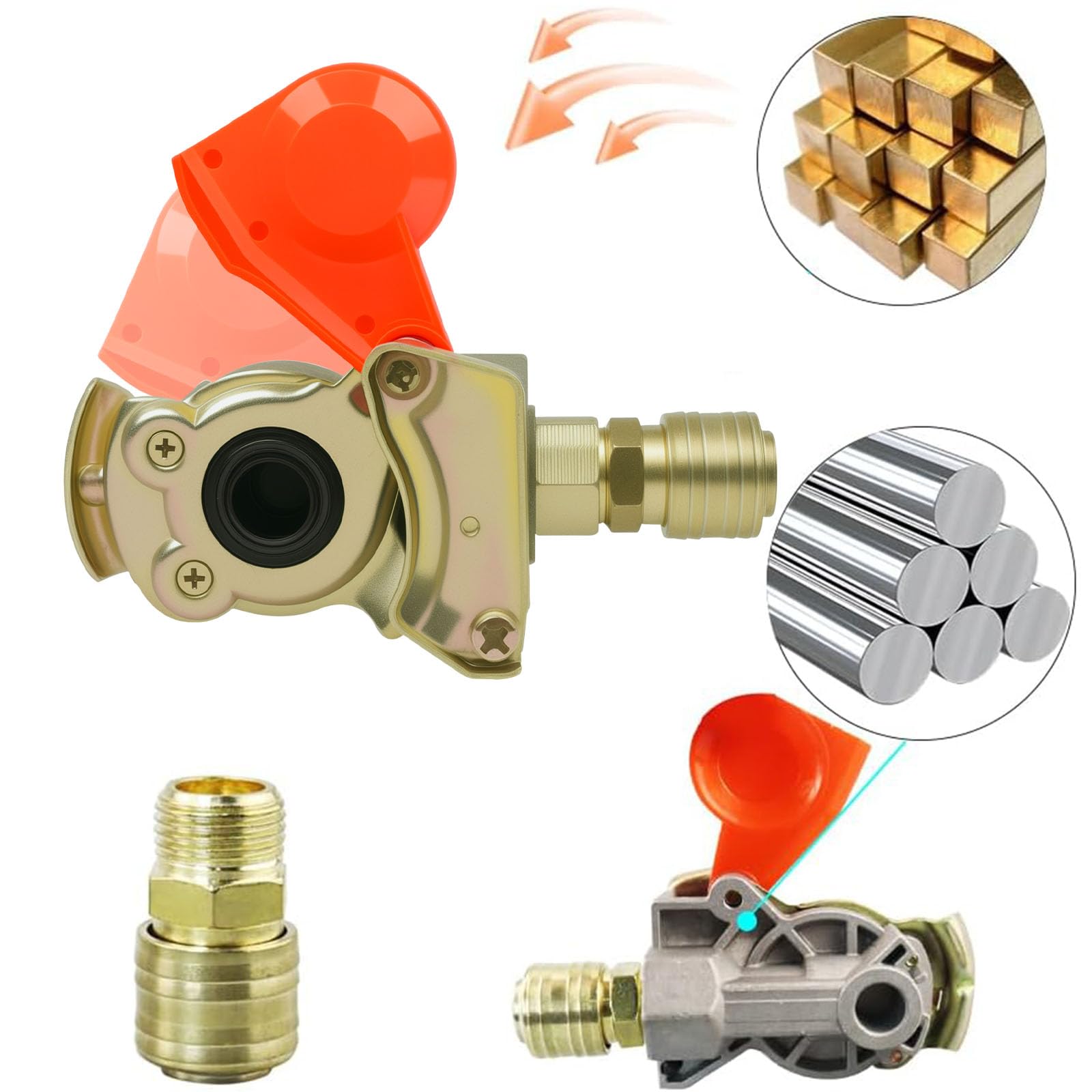 CHEVVY Testa frizione con giunto ad aria compressa 2515298 frizione aria compressa attacco aria attacco officina per camion trattore freno ad aria compressa (rosso o giallo)
