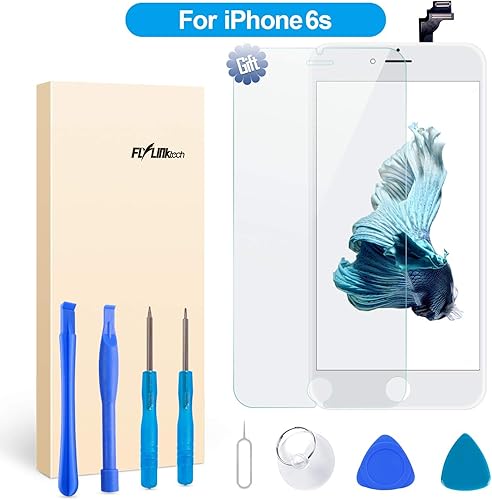 FLYLINKTECH Touch Screen LCD Display Retina Frame per iPhone Vetro Schermo Bianco Kit Smontaggio trasformazione Completo Ricambio Utensili Inclusi Omaggio FLYLINKTECH Touch Screen LCD Display Retina Frame per iPhone Vetro Schermo Bianco Kit Smontaggio trasformazione Completo Ricambio Utensili Inclusi Omaggio