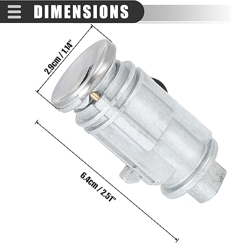 Miniatura 3 de Motoforti Cilindro de bloqueo del interruptor de encendido con 2 llaves, para Jeep Grand Cherokee 1999-2004, metal, 5003843AB, tono plateado
