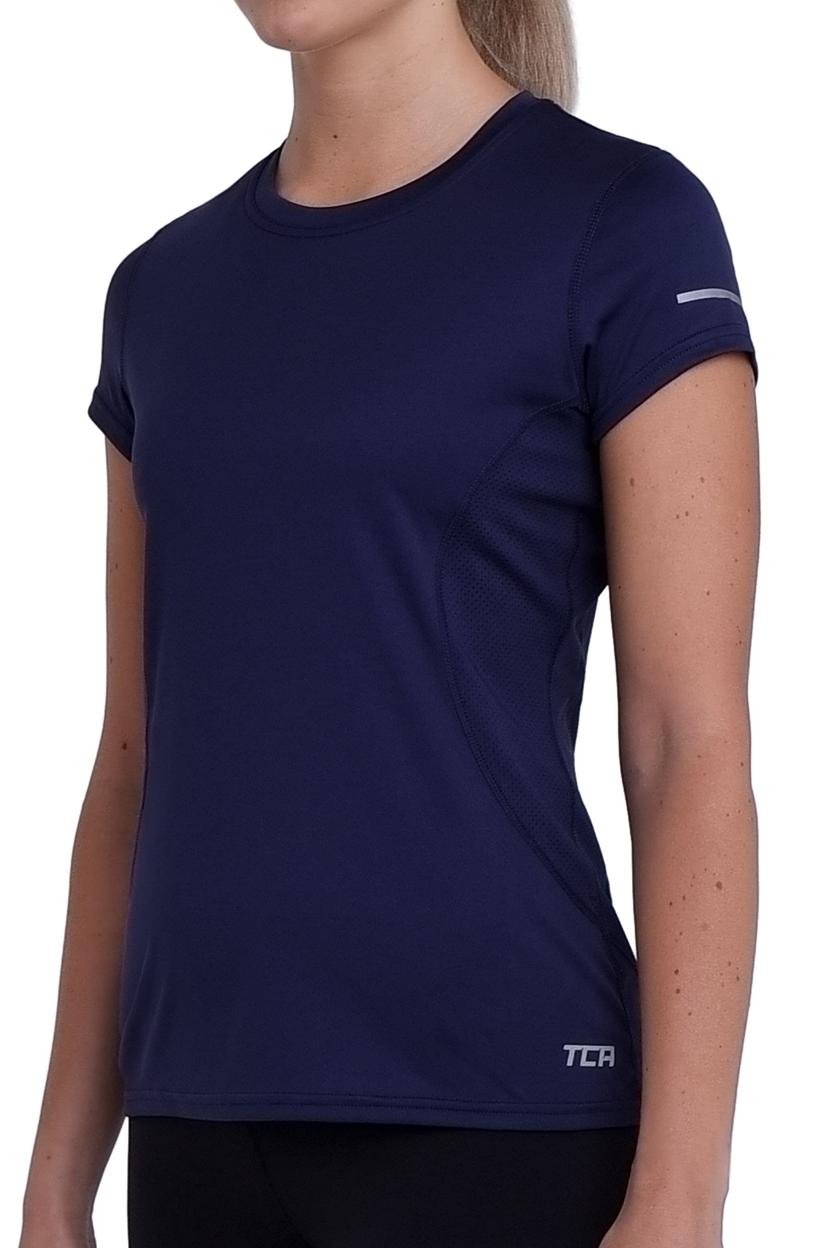 TCA Women's Atomic Short Sleeve Quickdry Gym Running Training Top - Night Sky, M