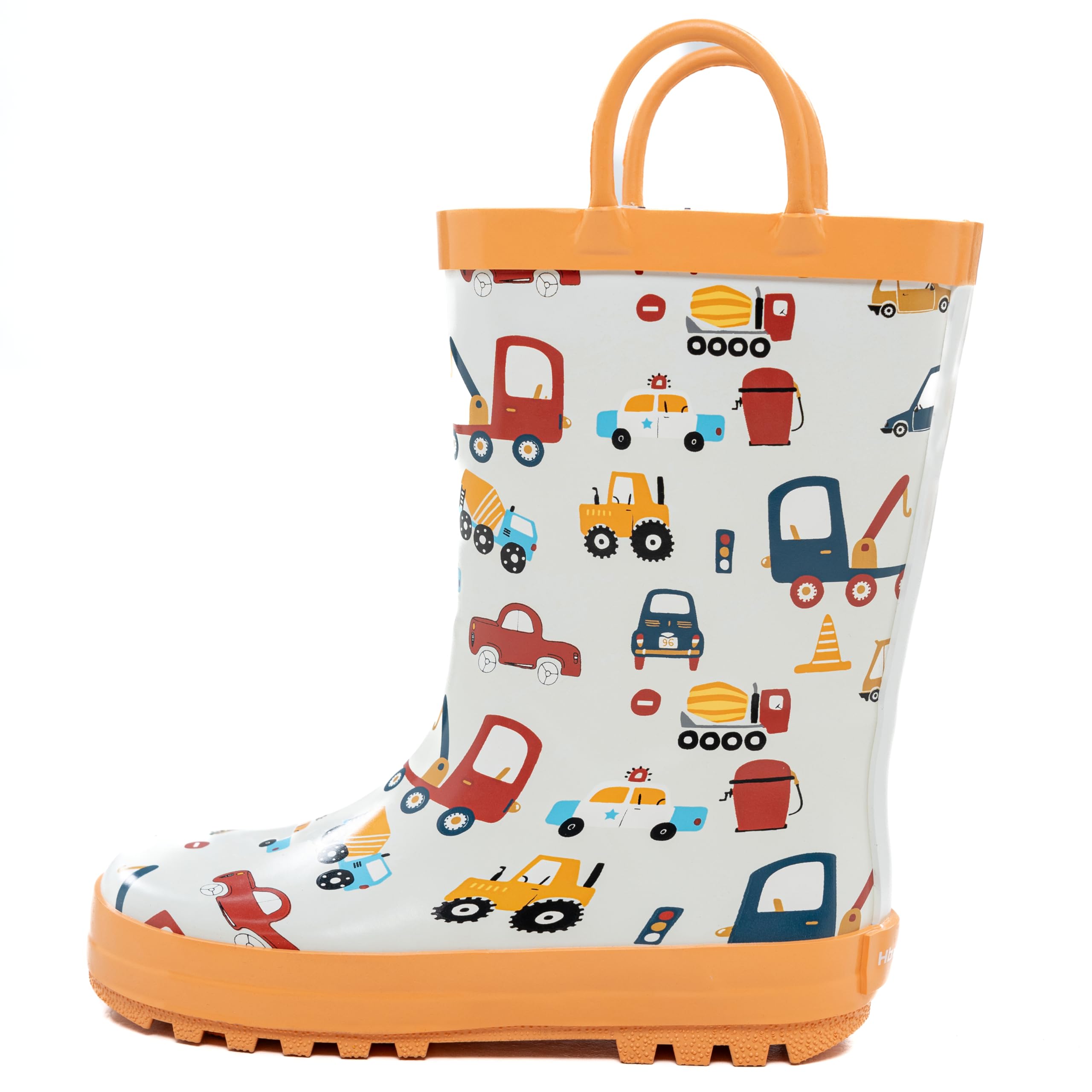 Hbxooxts Kids Rain Boots - Toddler Waterproof Rubber Kids Rain Boots for Girls and Boys with Fun Patterns and Easy-On Handles