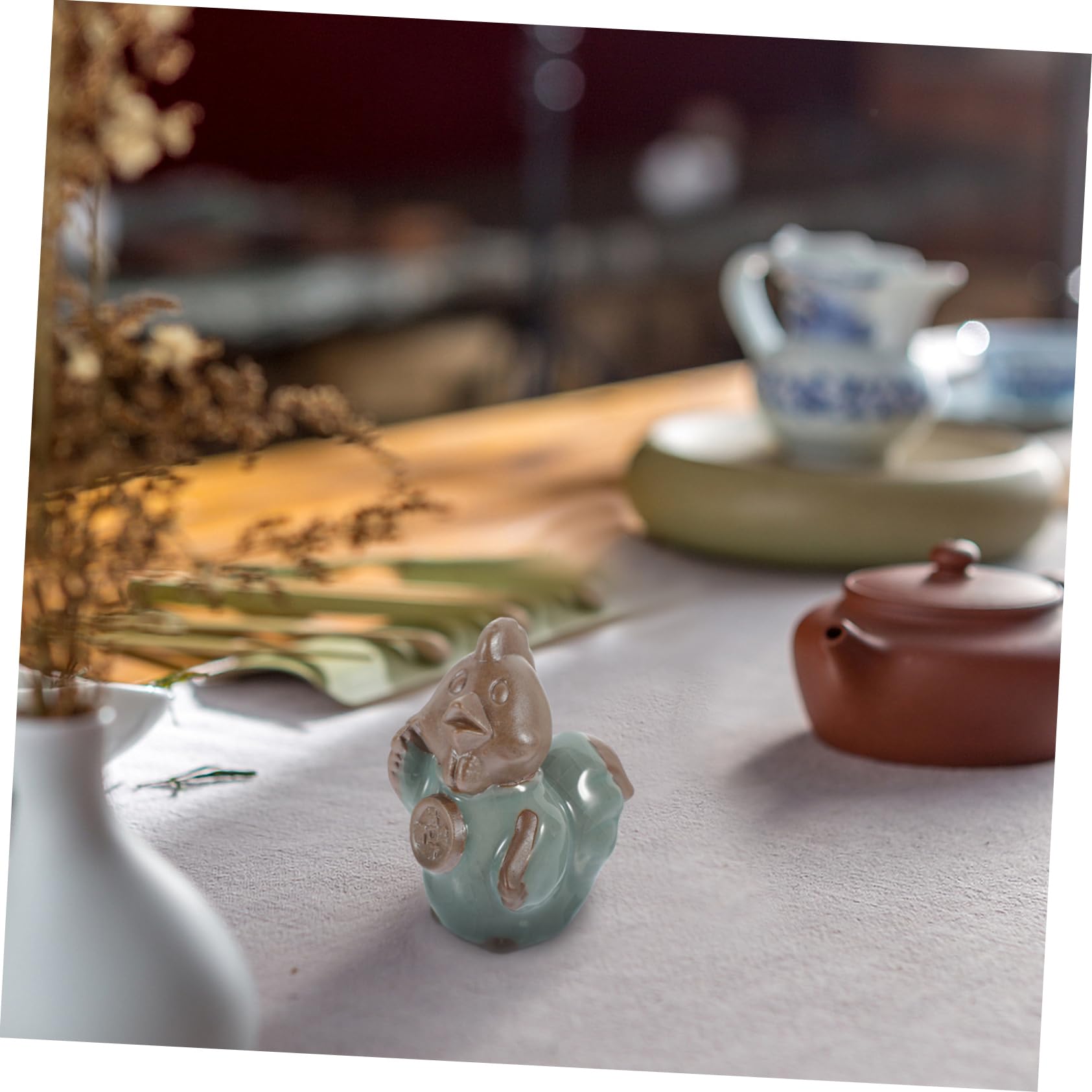 1 Pezzo di Forno per Sala da Pranzo, Decorazione per vasi di Fiori, Ornamenti in Ceramica per Animali Domestici, Decorazioni per la tavola, Ceramica, Marrone