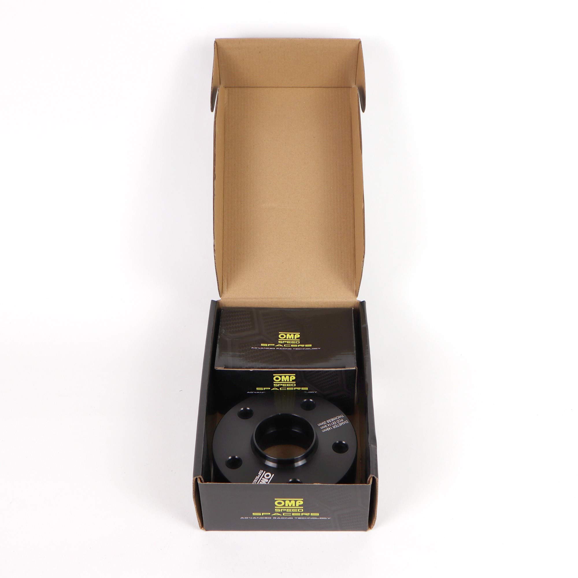 OMP Speed Satz von 2 Spurverbreiterungen Doppelzentriert Stärke: 20mm PCD: 5x114.3 CB: 64.1 OD: 149 Stehbolzen x10 M12x1.5 Schwarz Aluminium - OMPS08742001
