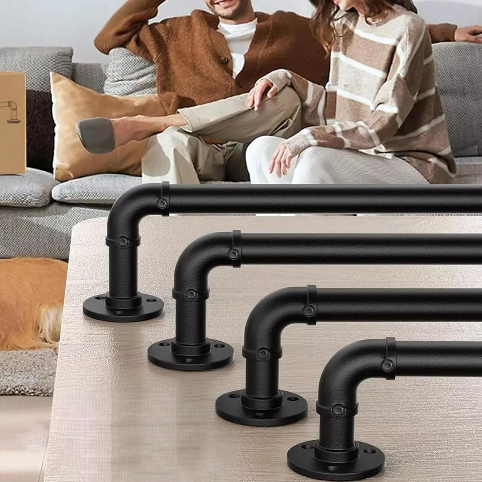 Wickel Gardinenstangen, Schwarze Gardinenstange für Fenster, Verdunkelung Gardinenstange, Raumteiler-Gardinenschiene, Kleiderstange Aus Metall, Robuste Rohrgardinenstange(Size:70-120cm)