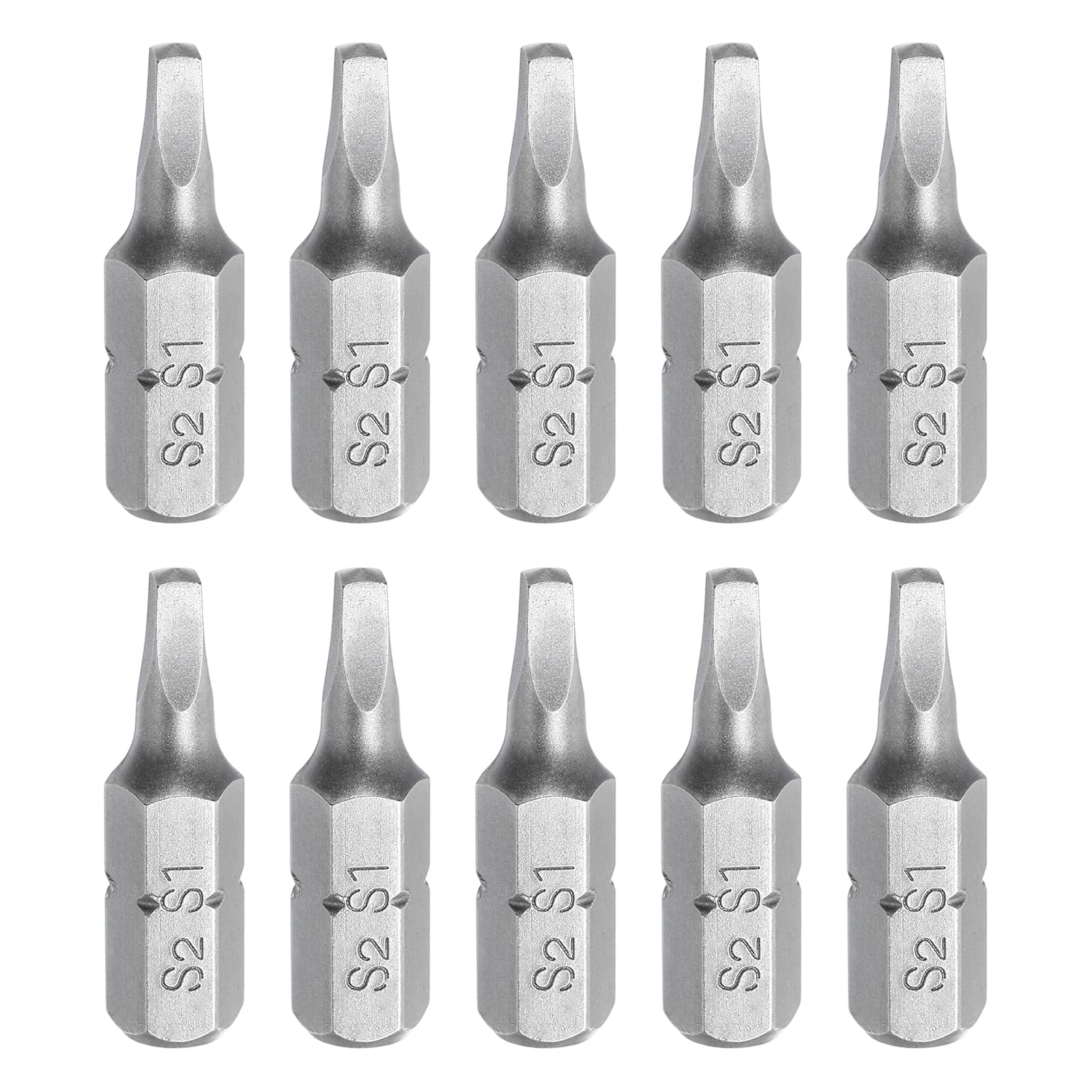 sourcing map 10pcs Square Head Screwdriver Bits 1/4" Hex Shank SQ1 Head 1" Length S2 Steel Screw Driver Drill Bit for Repair Work Electric Screw Driver