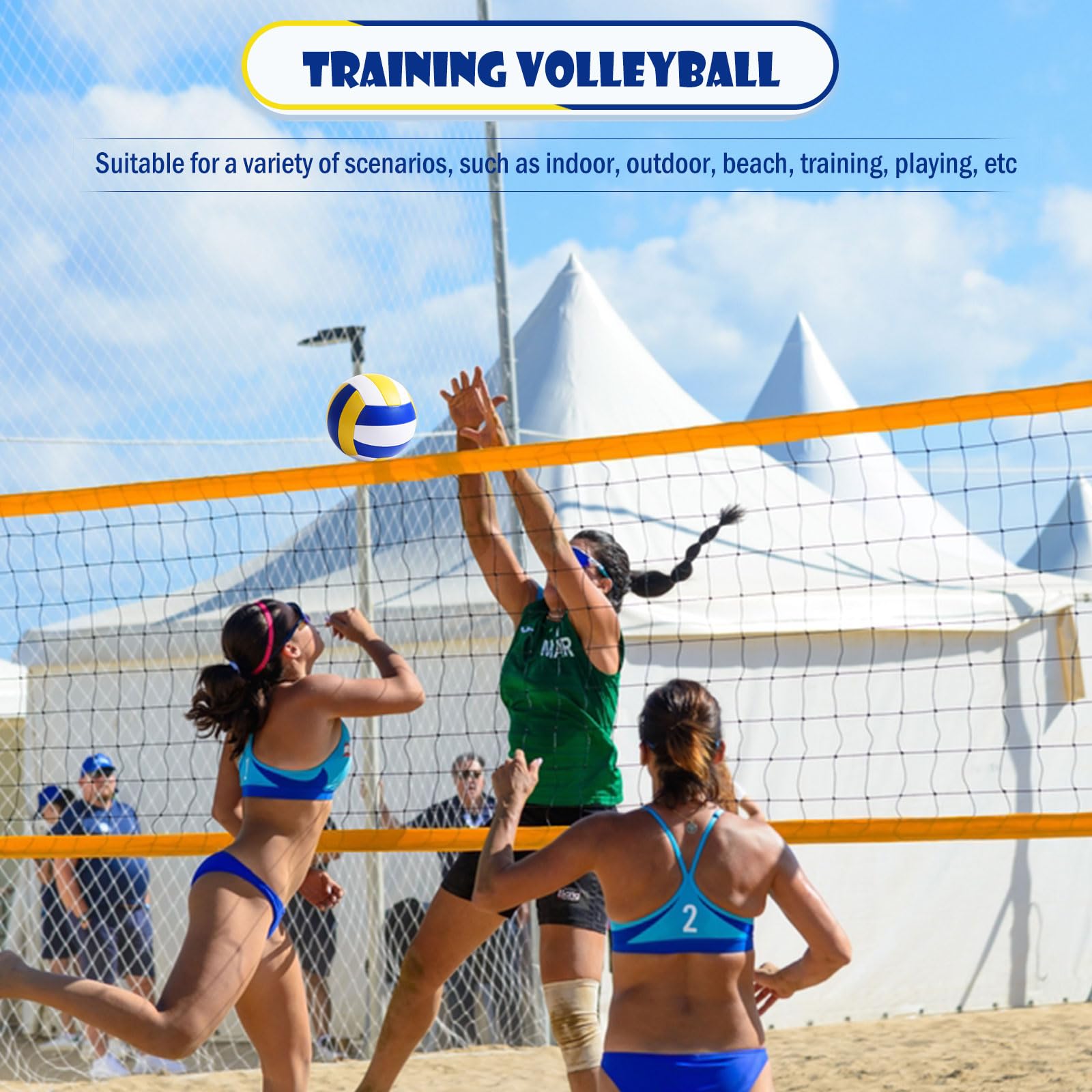 AWIZOM Volleybälle aus PU-Leder, offizielle Größe 5, 6 Stück, weiche Freizeit-Volleybälle für drinnen und draußen, Volleyball mit Pumpe, Netztasche, Aufblasstifte für Strand, Poolspiel, Fitnessstudio