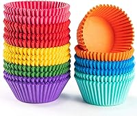 Vista 4 de Gifbera Bright Rainbow Standard Cupcake Liners - Tazas de papel colorido sólido para hornear, 400