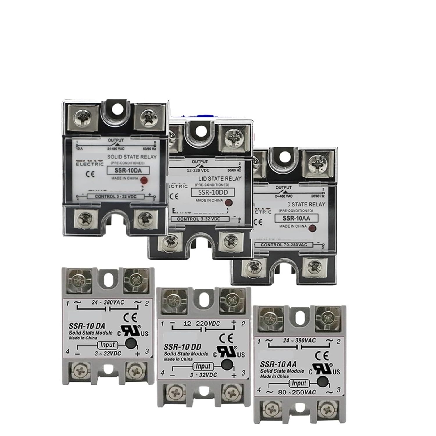SSR-25DA SSR-40DA SSR-40AA SSR-40DD SSR 10A 25A 40A 60A 80A 100A DD DA AA Solid State Relay Module(AA,70R,100A)