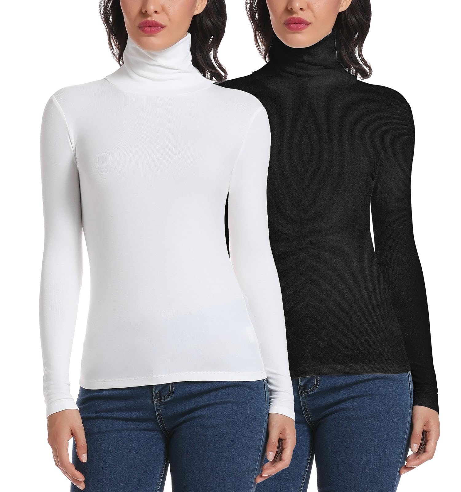 STARBILD T-Shirt Maglia Maglietta a Manica Lunga Dolcevita da Donna Basic Tshirt Ladies Tunica Slim-Fit Camicia Camicette a Maniche Lunghe Donna Top S-XXL