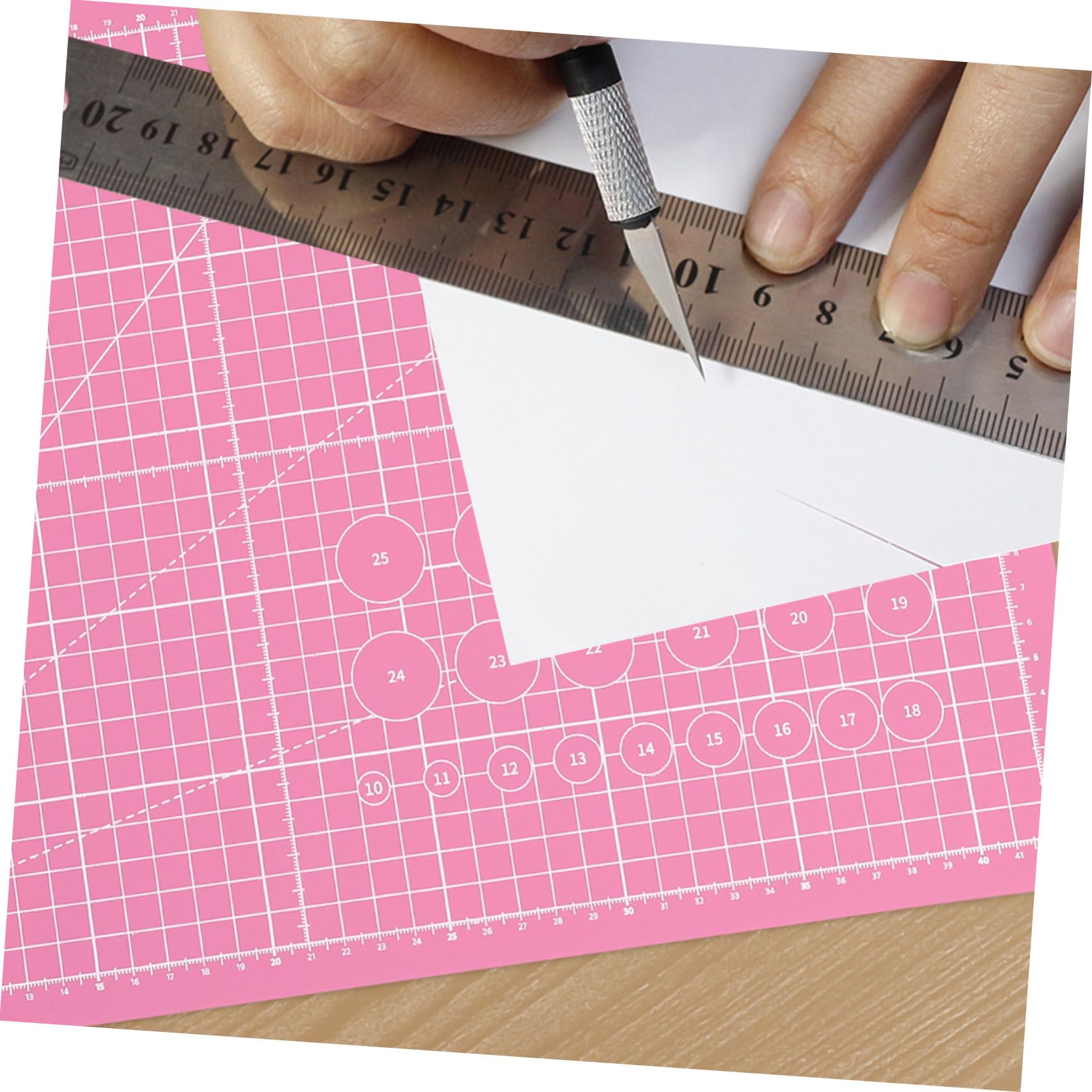 Alfombrilla de Corte Doble Cara Autocuración PVC para Manualidades Costura Quilting Scrapbooking con Escala Geométrica Resistente
