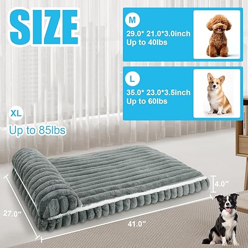 Miniatura 4 de Camas cómodas para perros extra grandes, cama para perros con funda lavable extraíble, cama de lujo de felpa para perros para jaula con almohada,
