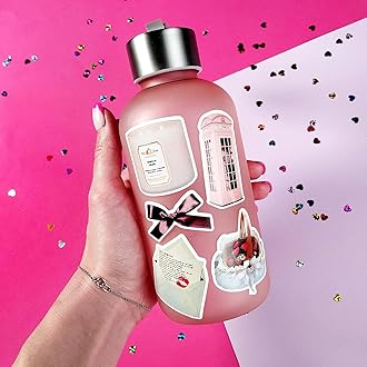 BulbaCraft 100Pcs Coquette Stickers - Coquette Aesthetic, Small Waterproof Coquette Sticker Sheets Pink for Phone Cases, Laptop - Coquette Room Decor Vintage, Coquette Accessories