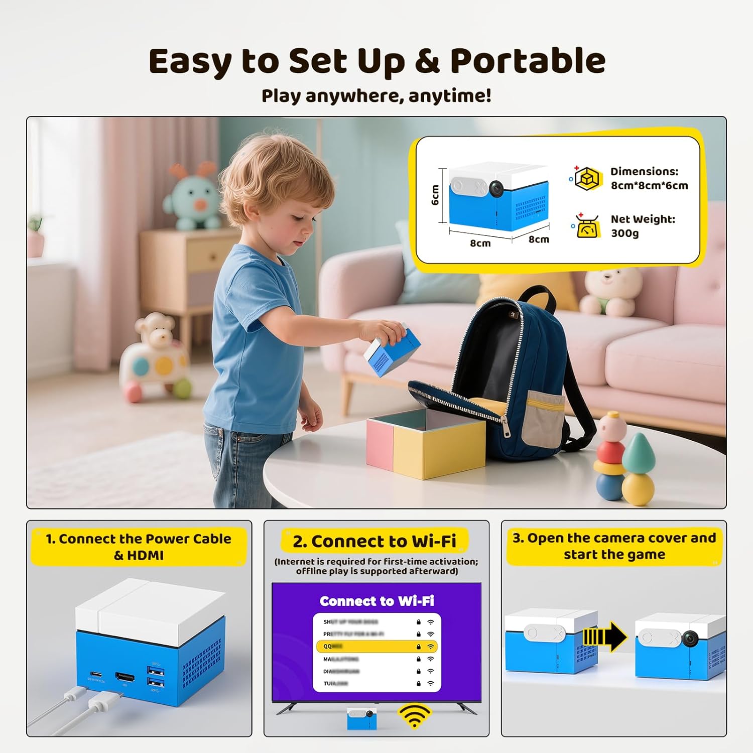 Image showing the MotionX console with its camera cover open, ready for play.