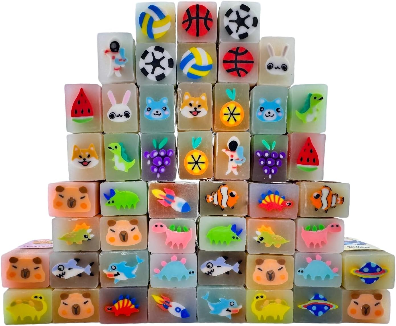 50 Pcs Eraser Bulk Classroom Office Fun Kawaii Erasers for Party Favors Stocking Fillers Daily Prizes Gift Filling Stocking Fillers Easter Egg Stuffers