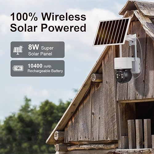 Miniatura 4 de Cámara de seguridad celular 4G LTE No necesita Internet, sin cámaras de seguridad WIFI inalámbricas para exteriores, cámara solar con tarjeta SIM,