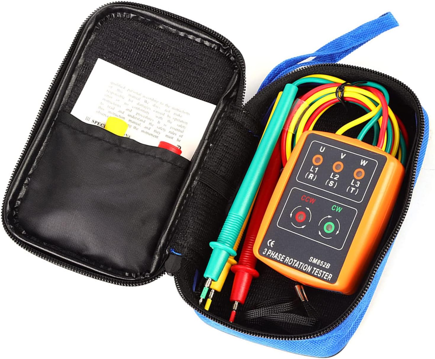 Eujgoov SM-852B Three Phase Sequence, Three-Phase Rotation Tester, Phase Angle Controllers, Sequence Tester, Rotation Indicator, 60V~600V AC