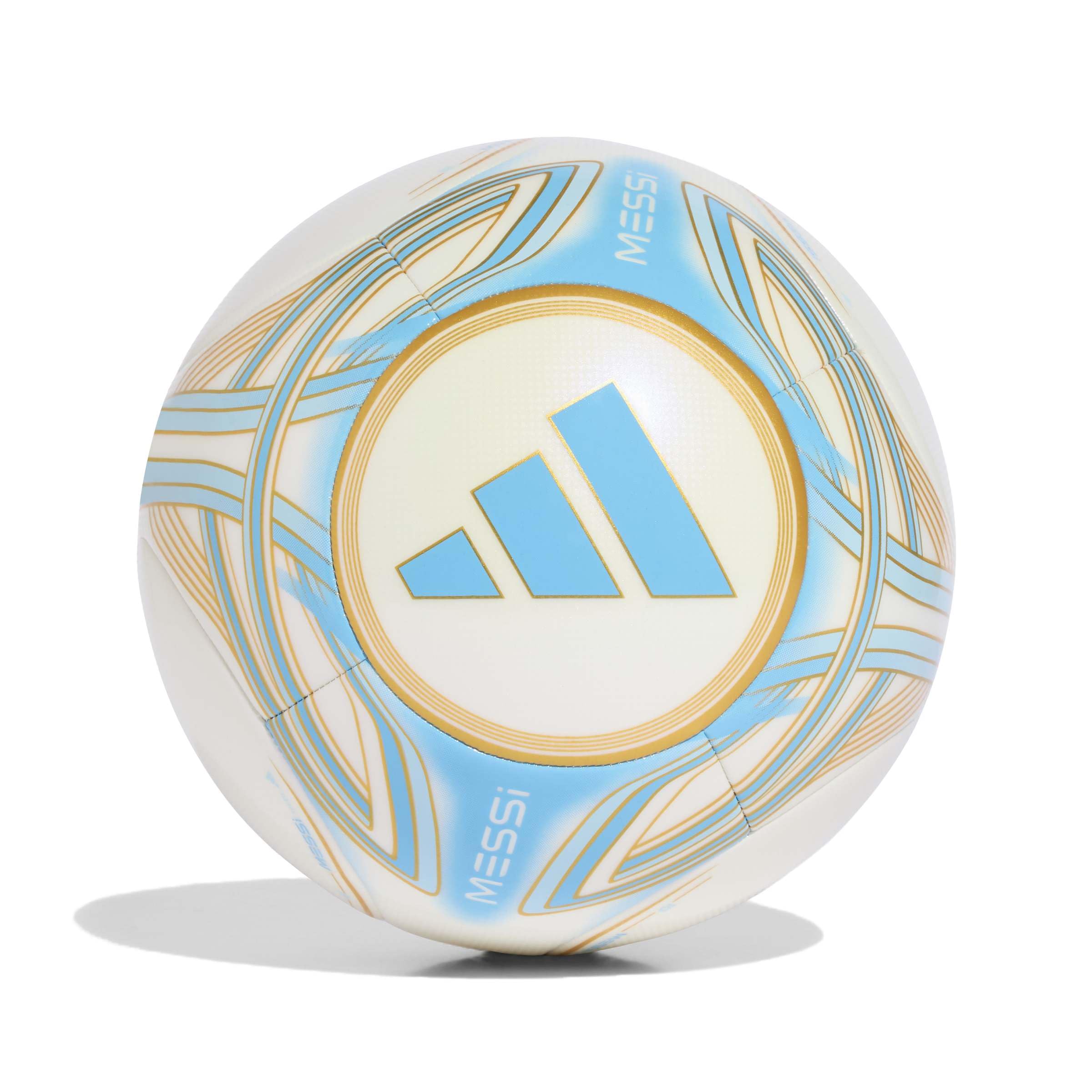 adidas Unisex Messi Club Ball Recreation_Ball, ivory/semi blue burst/icey blue/gold met., 5