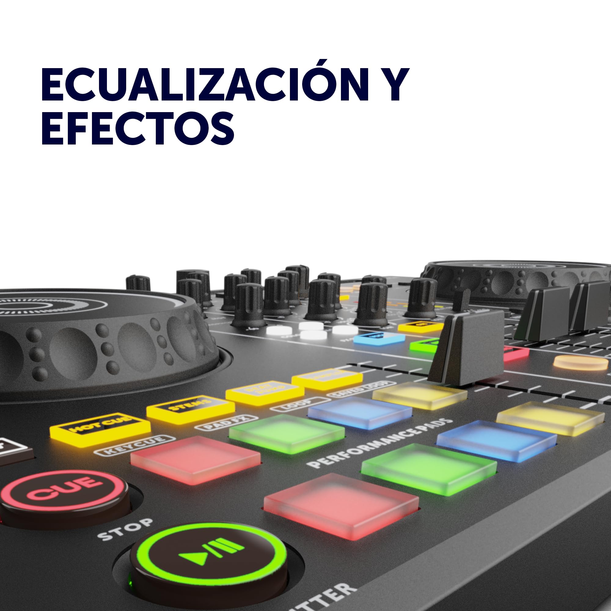 VIETA PRO Mesa de Mezclas DJ Bluetooth Profesional con Tarjeta de Sonido Integrada. Controladora DJ Con Luces Integradas RGB, Mezclador DJ Controller e Interfaz Audio. Mesa de mezclas DJ (Orion)