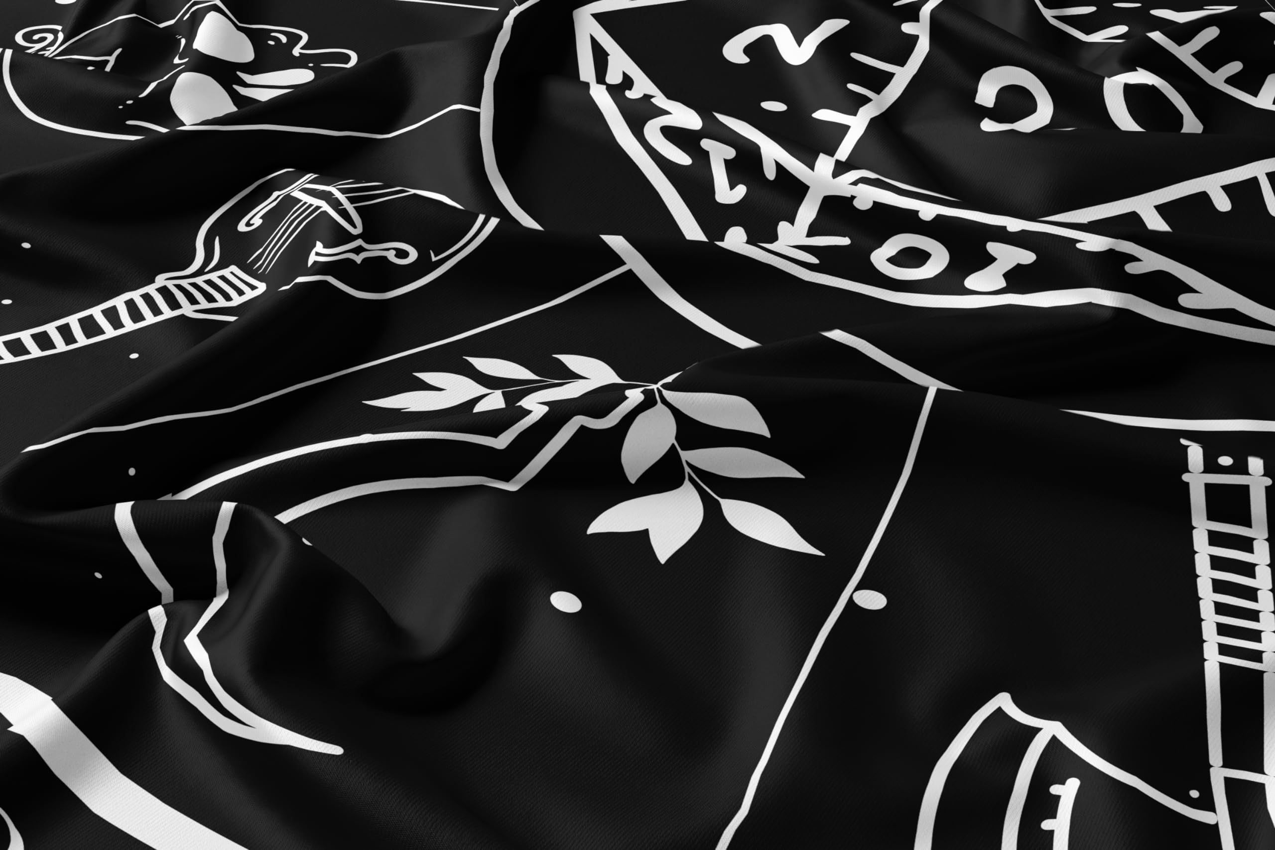 POLYMORPH PRINTS DND 5e Custom Indoor Wall Tapestry, Black and White Dungeons and Dragons Class Zodiac Astrology Home Wall Decor (40