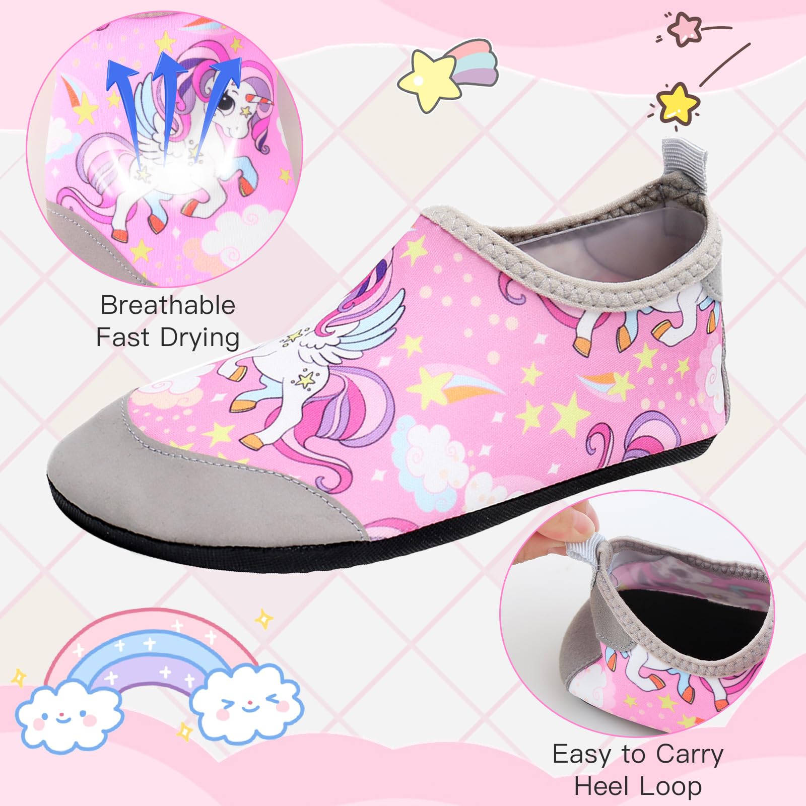 Scarpe da Acqua Bambini Ragazze Ragazzi Antiscivolo Rapida Asciugatura Scarpe da Acqua Scarpe da Spiaggia