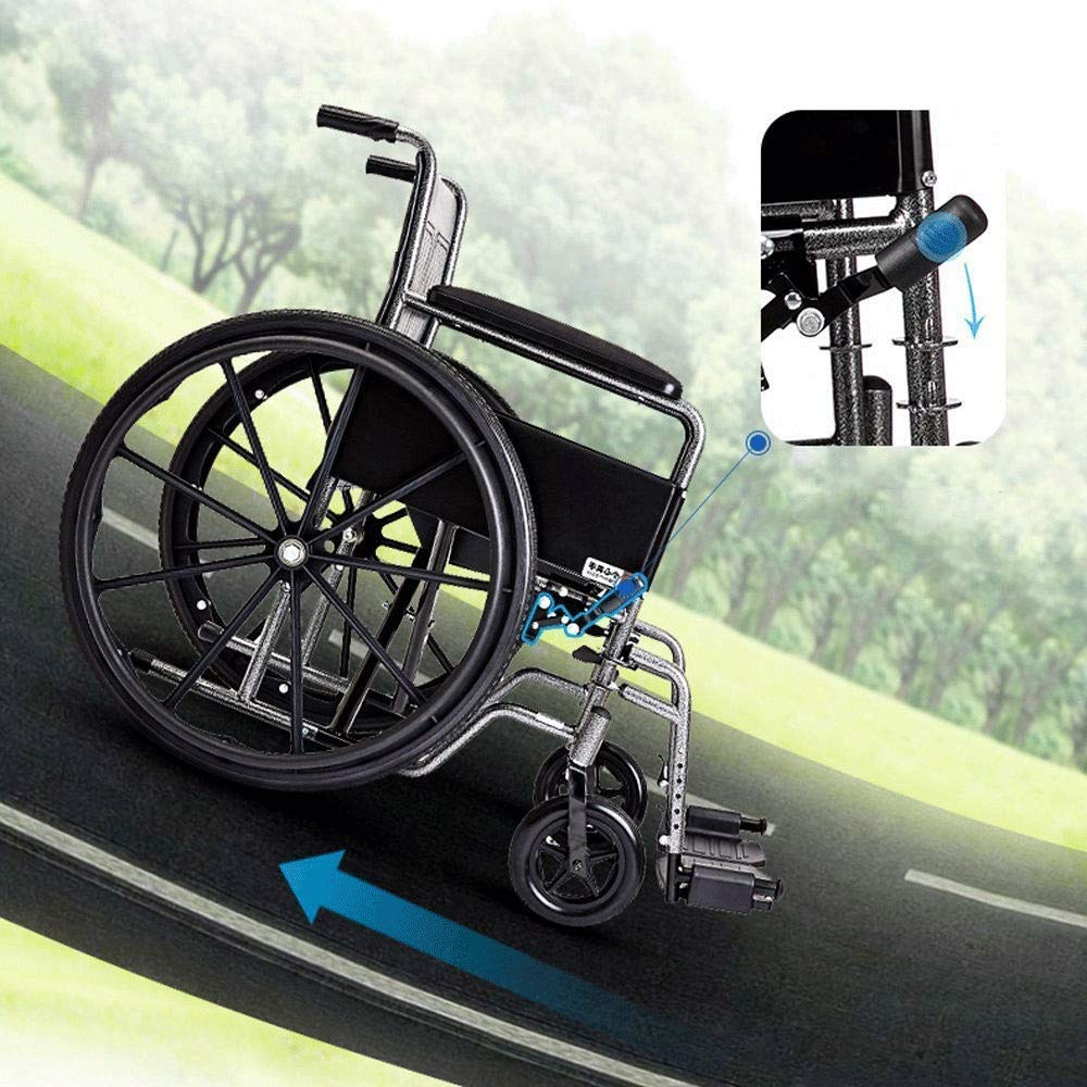 Silla de Ruedas, Silla de Ruedas Plegable Ligera con Wc Multifunción Pequeña Ultra Ligera Portátil Ancianos Discapacitados Trolley Travel