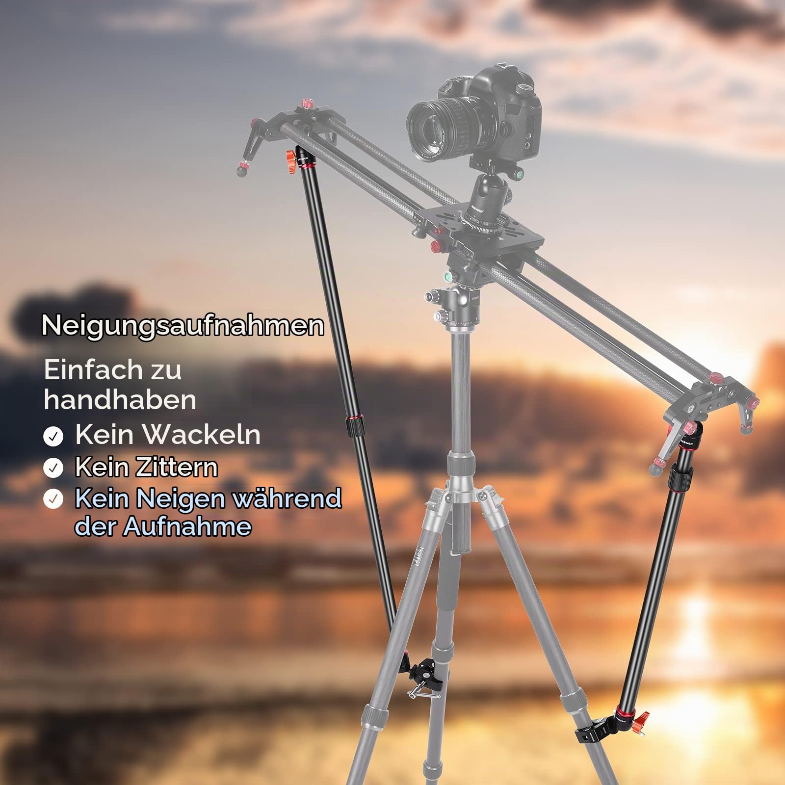 Neewer Kamera Slider Stützarm 2 Pack Verstellbarer Stativ-Stabilitätsarm zur Erhöhung der Stabilität aus Aluminiumlegierung – Bild 4