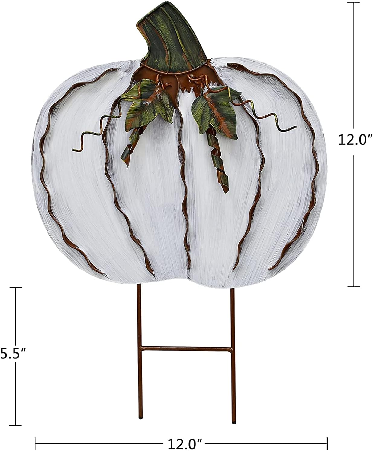 Metal Pumpkin Yard Stake Fall Harvest Decor- Indoor Outdoor Autumn Decorative Yard Signs