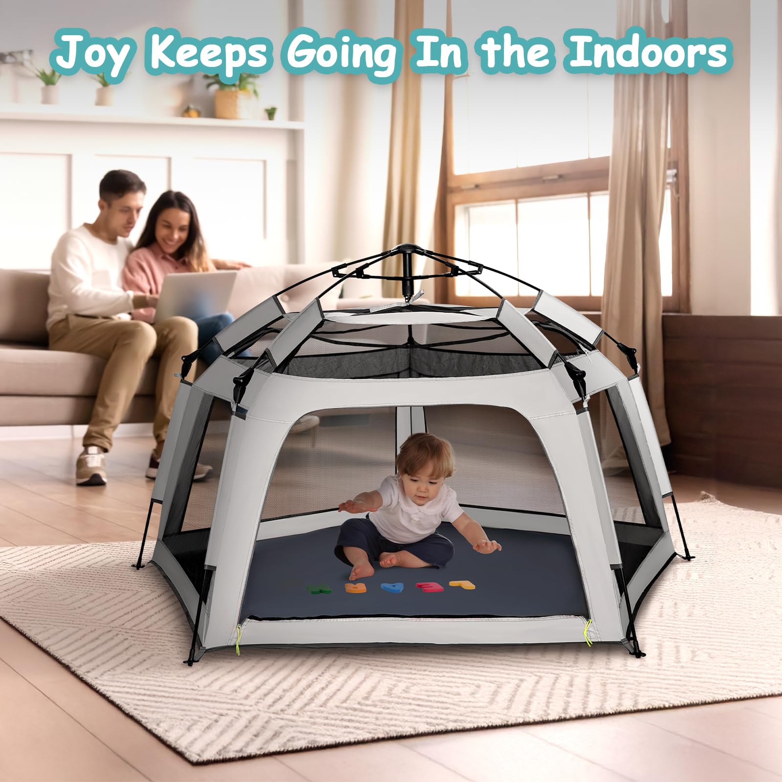 Tiendas de campaña desplegables para niños - Tienda de juegos para niños, corral para jugar, tienda para bebés, casa de juegos portátil para fiestas de cumpleaños, para interiores y