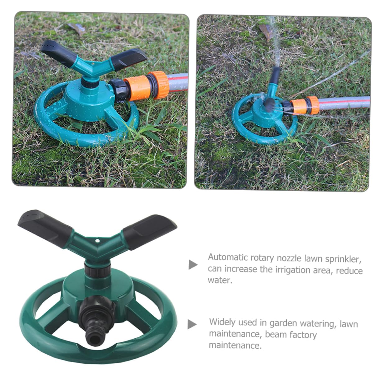 BESTonZON 4 Pièces Arroseur Automatique Rotatif pour Jardin Irrigation de Gazon Asperseur Économique pour Arrosage Uniforme Plantes Entretien de Pelouse