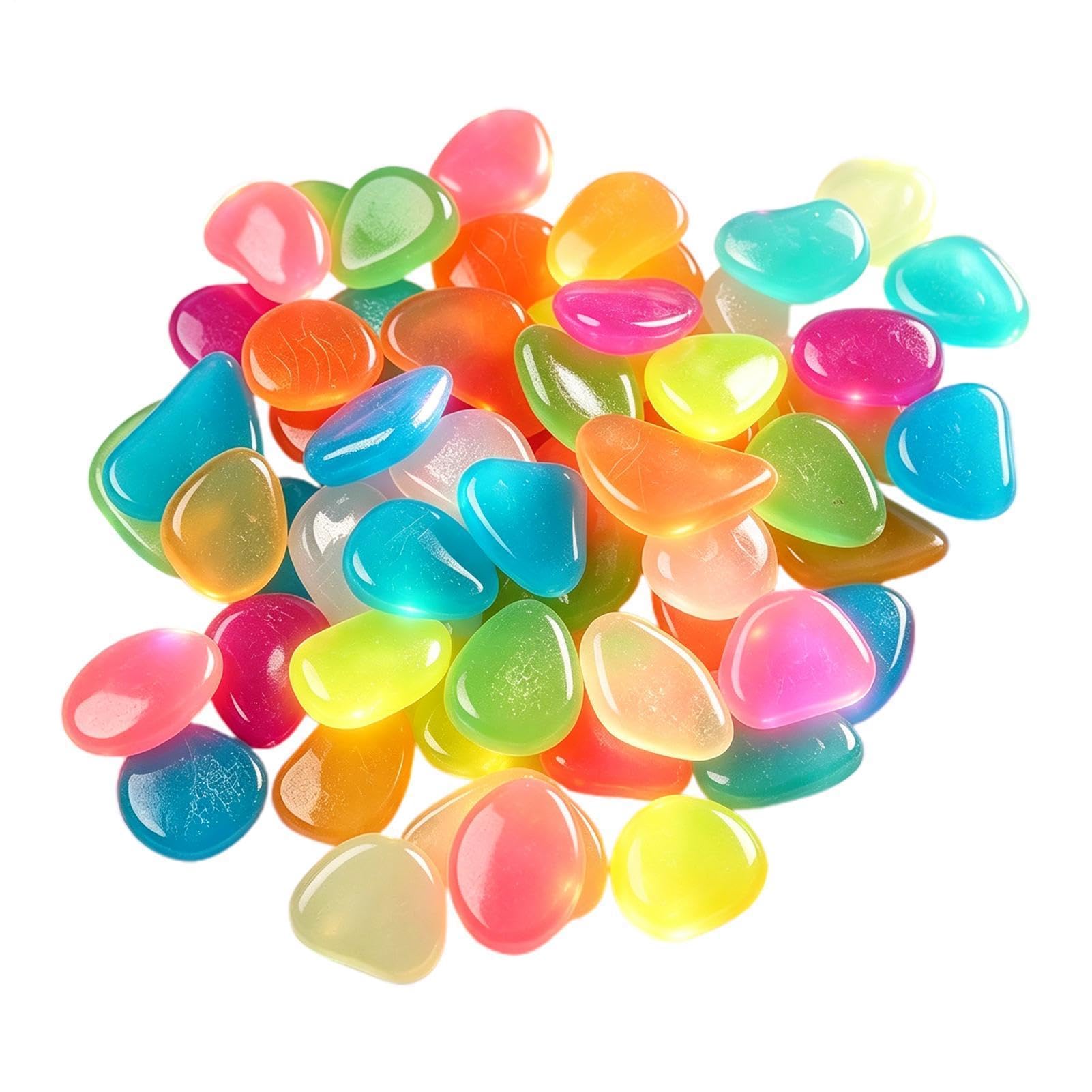 Rocce Luminose | 30/50 Pezzi Ciottoli Colorati Decorazione | Ciottoli Luminosi Per Giardino Esterno | per, Terrazza, Acquario, Vasi Da, Esterno, Giardino, Posteriore cortile,