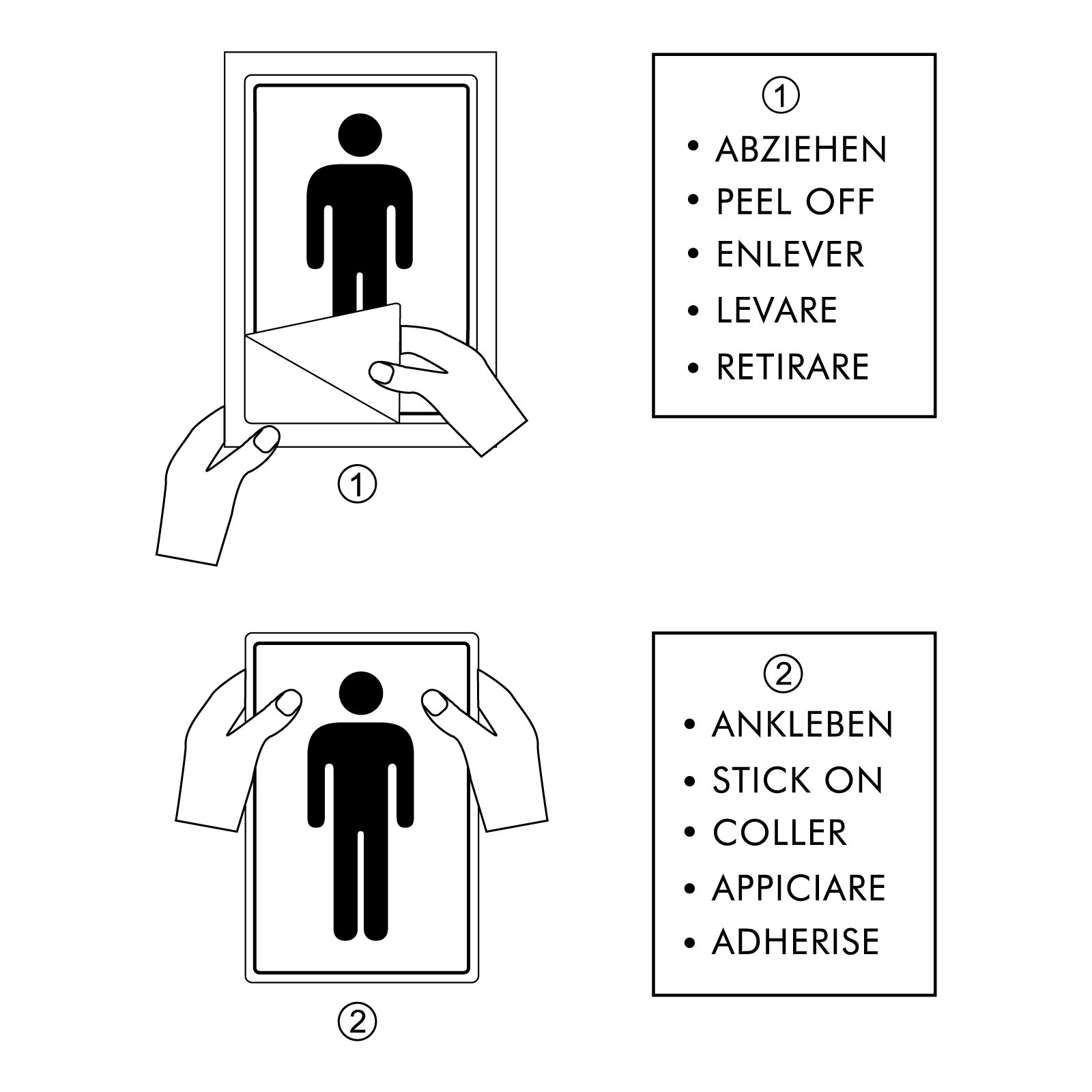 Autocollant Ne pas uriner debout Lot de 2 Sticker pour Portes et Fenêtres