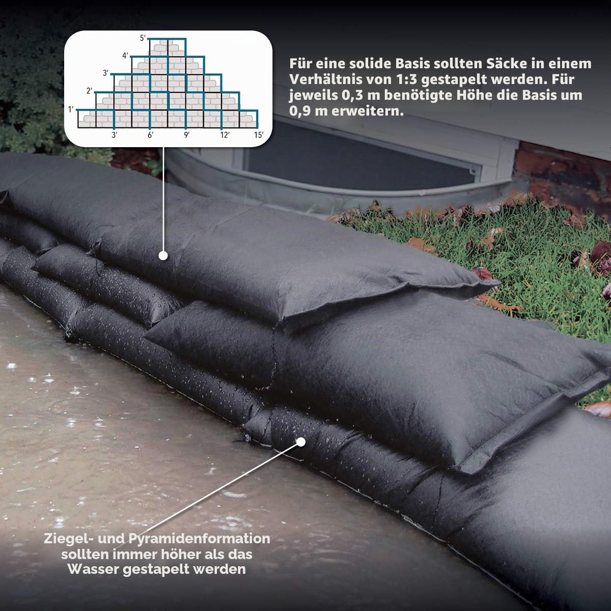 Quick Dam QD1224-6 Wasseraktivierte Flutbeutel, 30,5 x 61 cm, 6er-Pack
