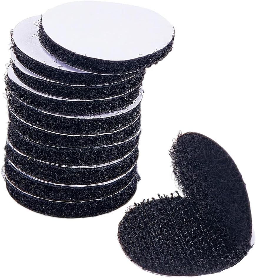 40Pcs Adhesive Hook and Loop Strips Round Hook and Loop Patch 1 Inch Dots White Nylon Polyester Heavy Duty Small Command Hanging Interlocking Grip Tapes for Indoor Wall Door Sewing Crafting