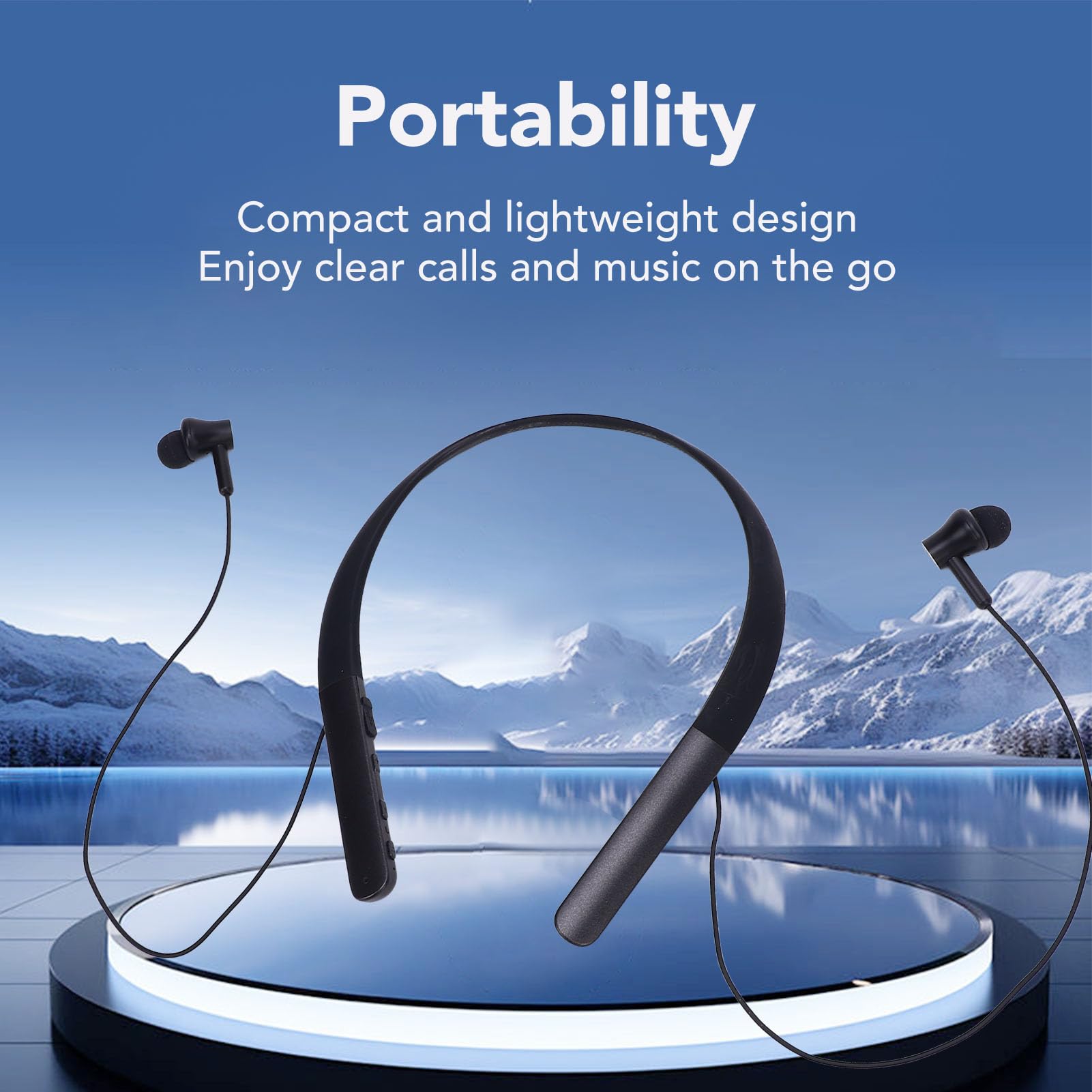 Pałąk do Szyi Słuchawki Bluetooth, Słuchawki Bluetooth WL, Lekkie i Ergonomiczne Słuchawki na szyję do Domu, Podróży, na Zewnątrz, Biznes, z Różnymi Rozmiarami