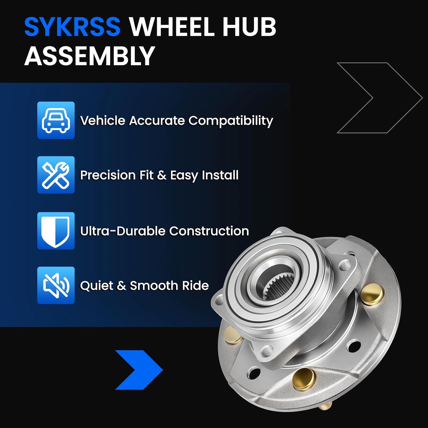 513098 Front Wheel Bearing and Hub Assembly Compatible with Acura CL 1998-1999 L4 2.3L GAS, Compatible with Honda Accord 1990-1997 L4 2.2L GAS, 4-Lug 2PCS