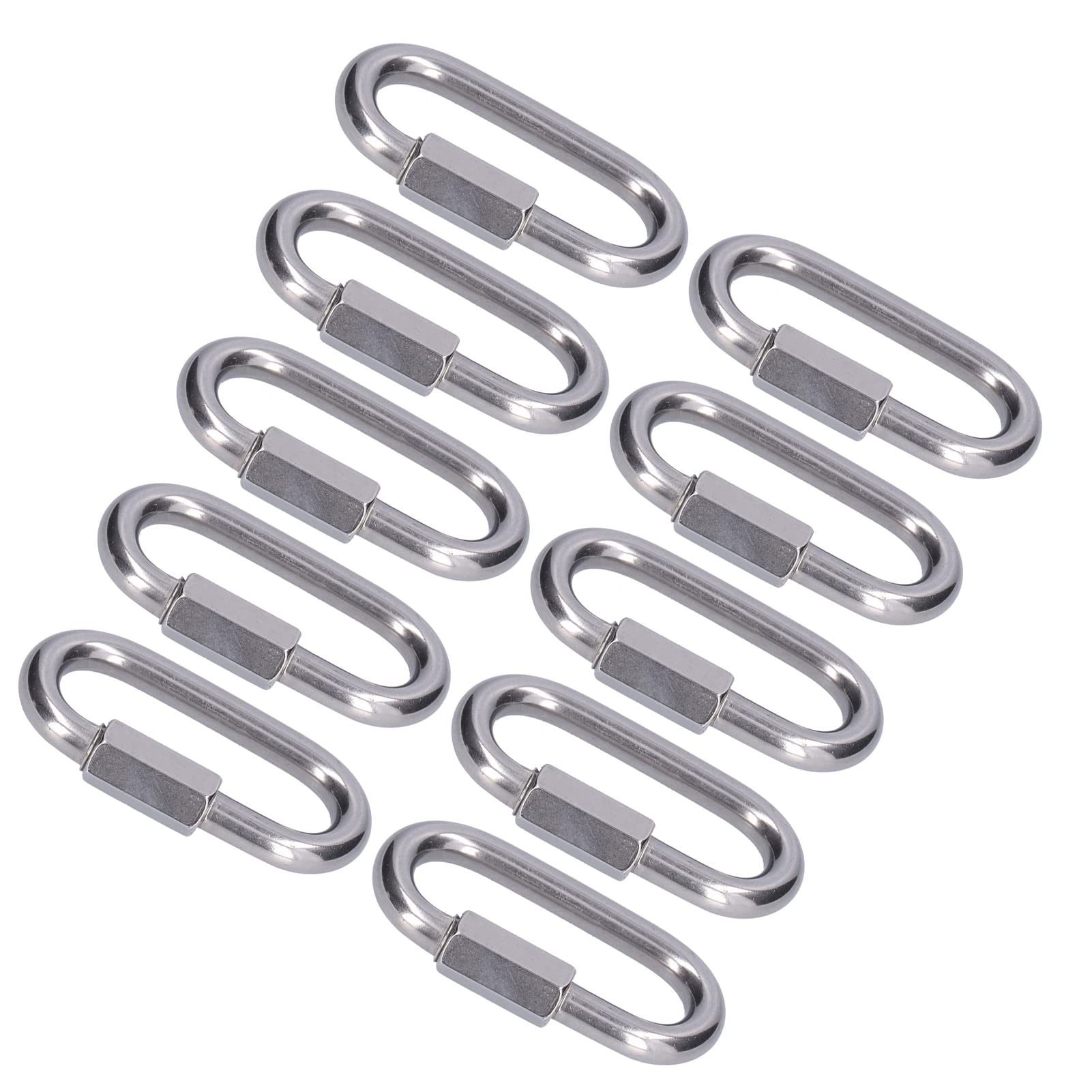 Maillons Rapides en Acier Inoxydable M4, 10 Pièces Connecteur à Vis