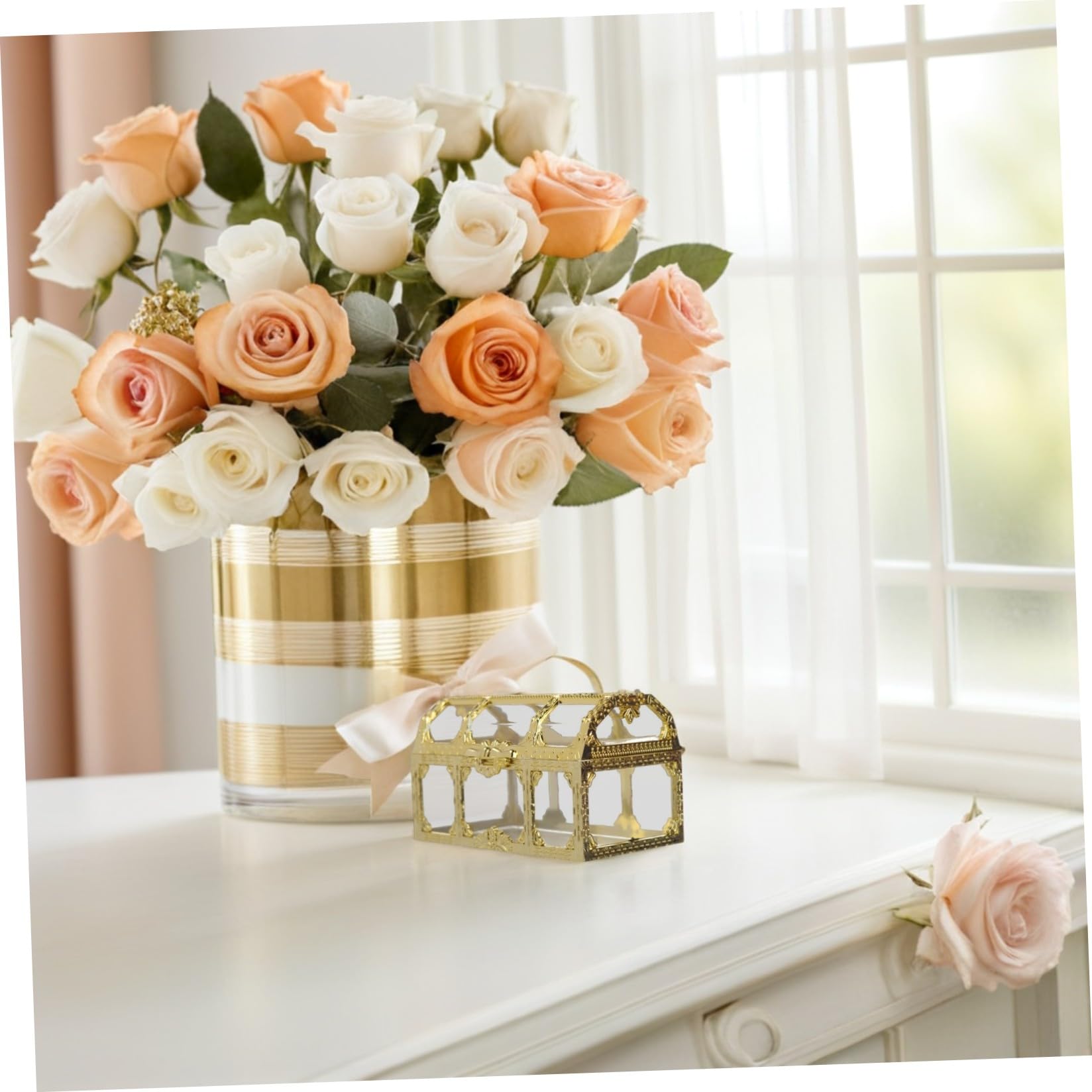 Scatoline Portaconfetti Matrimonio 12 Pezzi Plastica Oro