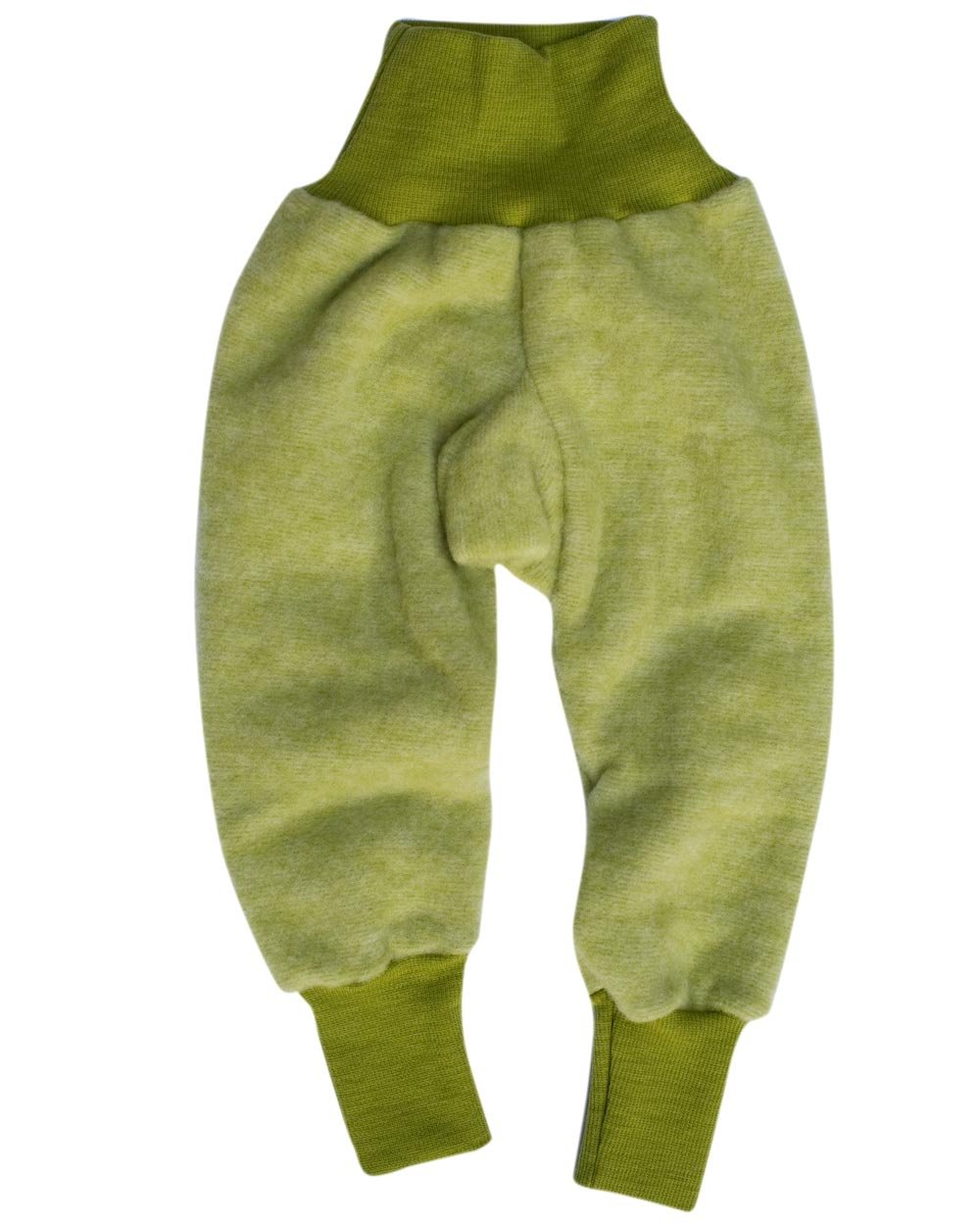 Cosilana Green Melange Baby Fleece Trousers, 60% Wool (Organic), 40% Cotton (Organic) (0-2 Months (Height 18-22) (Eu 50/56), )