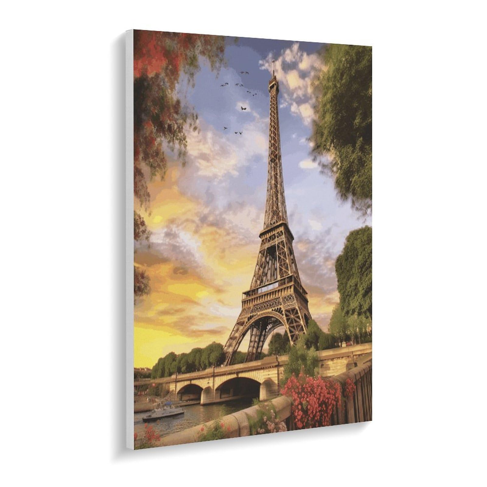 LPAGBCNU Malen nach Zahlen, Motiv: Eiffelturm, Paris, Malen-nach-Zahlen-Set für Erwachsene, Erwachsene, Malen nach Zahlen, Kits auf Leinwand, DIY-Acryl-Ölfarben, Gemälde mit Pinseln für Geschenk