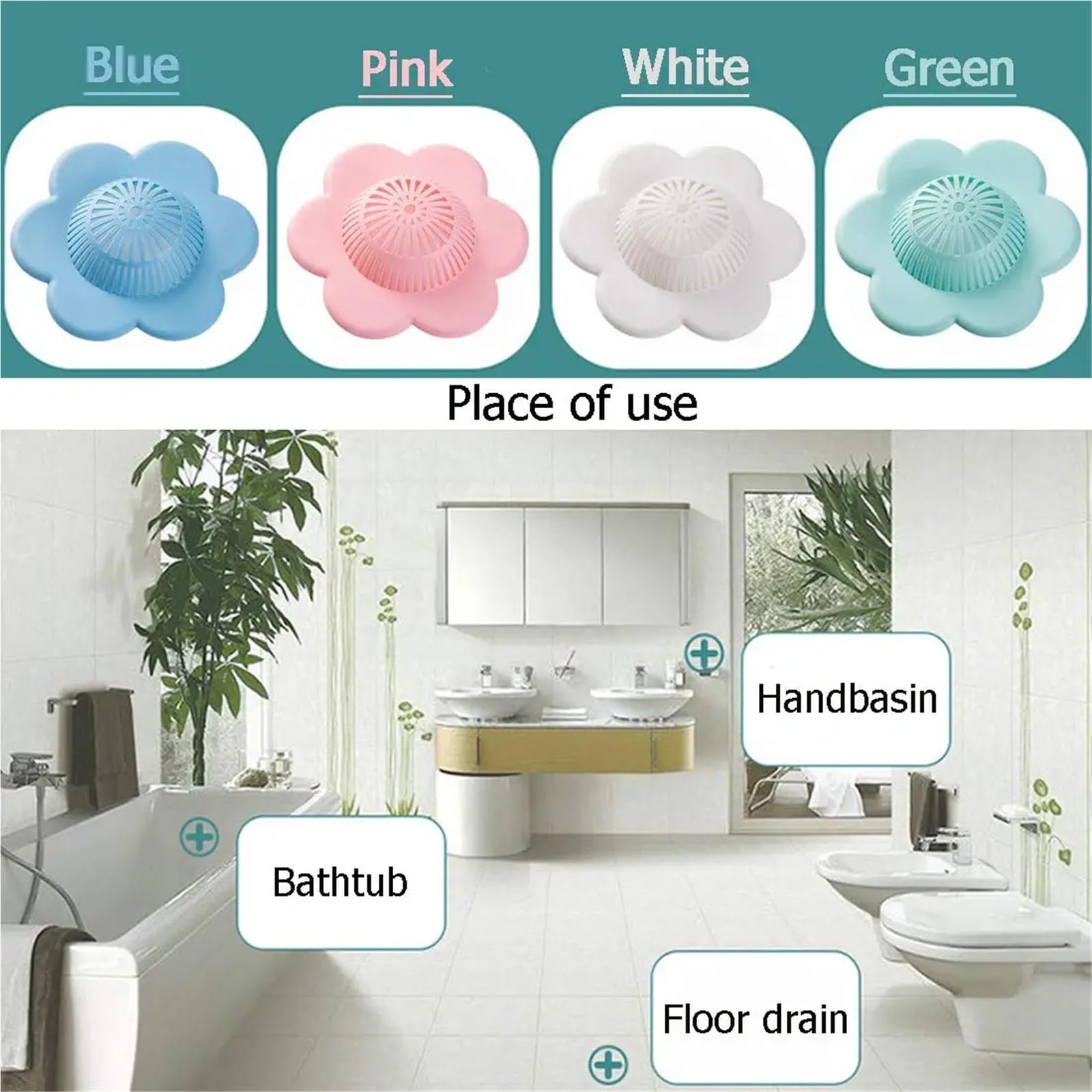 Recogedor de Pelo con tapón succión for desagüe Ducha, Herramientas prácticas, Apto for baño, bañera y Cocina para Fregadero Cocina BañO(4Pcs)